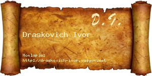 Draskovich Ivor névjegykártya
